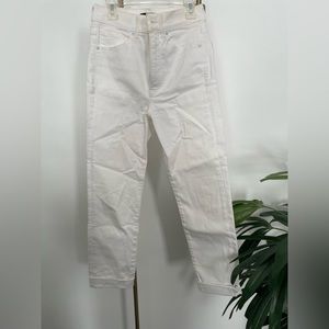 White super high rise jeans